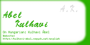 abel kulhavi business card